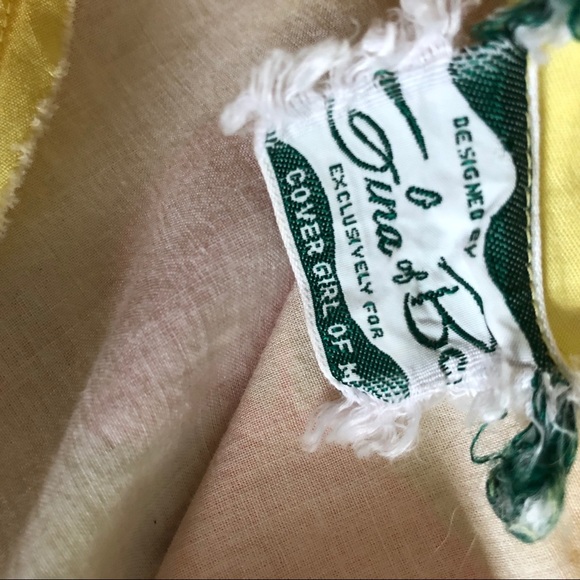 VTG Novelty Beach Print Ruffle Sleeve Dress - Picture 6 of 6